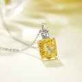 wholesale 18k gold-plated S925 silver high-carbon diamond ice-cut square small octagon 10*10 pendant ladies necklace jewelry-0-1