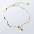 wholesale S925 Sterling Silver Gold-Plated Heart Ballpoint Ankle Chain, High-End Ankle Jewelry for Women, S6397-0-1