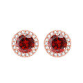wholesale Pure Silver European & American Women's Earrings Cross-border Gemstone Birthstone Zodiac Zircon Fashion Round Ear Studs Wholesale-0-17