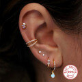 wholesale S925 Sterling Silver Double-Layer Diamond-Studded Cartilage Ear Bone Nose Piercing-0-1
