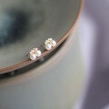wholesale 9K Gold Minimalist Mini Pearl Micro-Paved Stud Earrings "Little Cherry"-0-1
