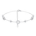 wholesale 925 Sterling Silver Four-Leaf Clover Anklet for Women, Cross-Mirror Bestseller Forest Style Ins Ankle Jewelry Wholesale-0-4