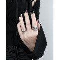 wholesale S925 pure silver wide open ring for women with Korean-style small, unique, minimalist, irregular pleats and textured design-0-2