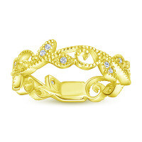 wholesale 925 Sterling Silver Alliexpress Cross-border Leaf Pattern Jewelry Women's Non-Tarnish European & American Fashion Leaf Zircon Ring-Gold US size 7#