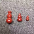 wholesale Metal high-content cinnabar small top and bottom hole gourd hand-woven DIY accessory for ornamental hanging decoration-0-3