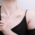 S925 Silver Four-Leaf Clover Necklace with Moissanite, Luxury Valentine's Gift-0-2