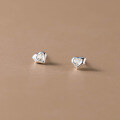 wholesale 999 Silver NaLan Fresh Sweet Ins Style Niche Design Irregular Diamond-Inlaid Heart Earrings M06077-0-3