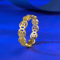 wholesale S925 silver gold-plated minimalist Chinese-style trendy antique coin stacking ring-0-1