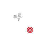 wholesale S925 Sterling Silver Moon Star Pendant Earrings with Screw Ball Threads for Cartilage Piercing-0-10