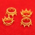 wholesale Gold Plated 925 Sterling Silver Antique Gold Large Hole Crown Spacer Beads for DIY Bracelets, Buddha Beads, and Cultural Play Handstring Separator Accessories-0-0