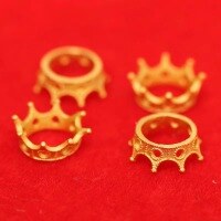 wholesale Gold Plated 925 Sterling Silver Antique Gold Large Hole Crown Spacer Beads for DIY Bracelets, Buddha Beads, and Cultural Play Handstring Separator Accessories-A small one
