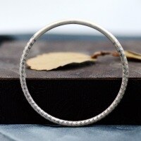 wholesale 990 Sterling Silver Closed Prajna Paramita Heart Sutra Bangle for Women, Solid Silver Retro Heritage Ancient Method Solid Scripture Bracelet for Men New Product-52# one (1000059) pure silver