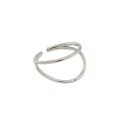 wholesale S925 Sterling Silver Versatile Korean Style Ins Fashion Minimalist Double-Layer Line Design Adjustable Open Ring for Women-0-4