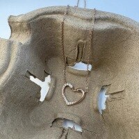 wholesale S925 Sterling Silver Maker Double Swan Heart Pendant Hollow-Out Full Diamond Fashion Heart Necklace Women's Collarbone Chain High-End-Swan Heart Necklace - Rose 925 Silver