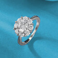 wholesale S925 Sterling Silver New Classic One-Carat Round White Diamond Light Luxury Style Ring, Fashionable for Daily Commute-0-2