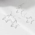 wholesale S925 Sterling Silver Fresh and Sweet Ins Style Niche Hollow-out Five-pointed Star Ear Stud Ear Hook M06397-0-1
