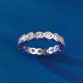 wholesale S925 Silver Jewelry New Style Zircon Round Full Diamond European and American Fashion Wholesale Ring Band-0-2