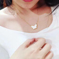wholesale 925 Sterling Silver Exquisite Butterfly Necklace for Women, Korean-Japanese Style White Mother-of-Pearl Collarbone Chain, Fashion Minimalist Elegant Neck Accessory-0-1