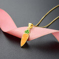 wholesale 925 Sterling Silver Amazon Cross-Border Best-Selling Women's Necklace, Fresh and Minimalist Cartoon Vegetable Small Carrot Enamel Pendant-0-1