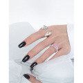 wholesale S925 pure silver Korean version INS niche design cross versatile irregular textured open ring for women-0-2