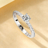 Metal Alloy Light Luxury Fashion Micro-Set 5A Zircon Diamond Ring for Women-Classic Fashion Diamond Ring [K White]  US Size 5