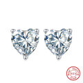 wholesale S925 Sterling Silver Cloud-Pull Earrings, Heart-shaped Zircon Stud Earrings, Elegant and Simple Banquet Jewelry, Wholesale-0-0