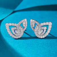 wholesale S925 Sterling Silver Earrings New Arrival Fashion Socialite Style Daily Light Luxury Minimalist Versatile Stud Earrings for Women Ins Style Drop Shipping-E490 White Diamond 925 Silver
