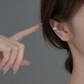 wholesale S925 silver petite branch ear clips for women, minimalist forest-style leaf non-pierced earrings G6601-0-3