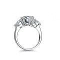 Sterling Silver 4-Carat Moissanite Women's Ring, Luxury-Set Pear Shape for Cross-Border-0-3