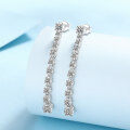 wholesale PT950 Gold Plated 925 Silver Moissanite Tassel Earrings for Women, Unique and Chic Wholesale Accessories-0-2