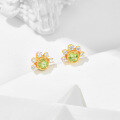 wholesale S925 silver plated with 14K gold peridot earrings, Duli Jewelry's new collection,-0-1