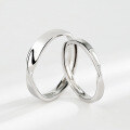 wholesale S925 Sterling Silver Maker Möbius Ring Couple Rings for Men and Women, Korean Version Minimalist Open-Ended Plain Bands-0-2