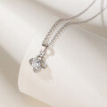 wholesale S925 Sterling Silver Women's Necklace Clavicle Chain Minimalist Four-Leaf Flower Zircon Pendant Cross-Border New Arrival Jewelry Wholesale-0-2
