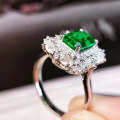 wholesale 925 silver jewelry fashion commuting emerald green zircon vintage bride marquise diamond ring for women-0-2