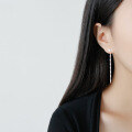 wholesale S925 Sterling Silver Handmade Designer Round Bead Flat Bead Fringe Earrings for Women Korean Style-0-2