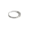 wholesale 925 Sterling Silver AR737-1 Korean Vintage Greek Classical Letter Text Ring Open Adjustable Silver Index Finger Ring-0-4