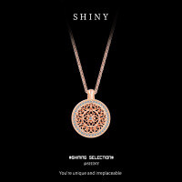 S925 Silver Eight Treasures Compass Pendant Lotus Necklace-S925 Sterling Silver Rose Gold  925 Silver