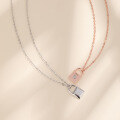 wholesale S925 Sterling Silver Niche Design Magnetic Love Lock Pendant Necklace for Couples, 520 Valentine's Day Gift-0-1
