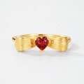 wholesale S925 Sterling Silver Gold Plated Fashionable and Unique Bow Wire Drawing Ring for Women, Niche Design, Ins Trend Wholesale-0-2