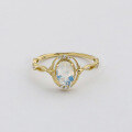 wholesale 9K Gold French Light Luxury Retro Niche-style Moonstone Hollow-out Ring-0-0