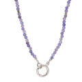 wholesale S925 Silver Plated 14K Gold Japanese Retro Light Luxury Tanzanite Necklace-0-0