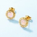 wholesale S925 Sterling Gold Plated Opal Earrings, Japanese and Korean New Fashion Minimalist Style, Exquisite and Elegant, Niche Wholesale Customization-0-2