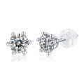 wholesale 925 Sterling Silver Plated Gold Classic Six-Prong D Color Moissanite Stud Earrings for Women, Cross-Border Trade Best-Seller Jewelry Wholesale-0-4