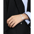 wholesale S925 Sterling Silver 216 Korean Version Ins Niche Light Luxury Design Minimalist Versatile Leaf Texture Women's Bracelet-0-2