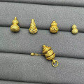 wholesale Metal S925 silver gold-plated spacer beads for DIY bracelets and necklaces, gourd luck-bringing beads, handcrafted braiding accessory beads with through holes-0-2
