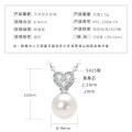S925 Sterling Silver Geometric Hollow Design Natural Freshwater Pearl Necklace-0-26