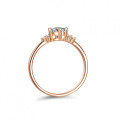 Champagne Gold Plated Silver Moissanite Princess Crown Ring-0-0