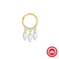 wholesale S925 Sterling Silver Marquise Pendant with Diamond, Natural Stone, Flat Head Threaded Ear Bone Clip, Hoop, Popular Nose Ring-0-7