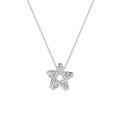 wholesale S925 Sterling Silver Micro-inlaid Flash Zircon Hollow Star Necklace For Women, Luxurious And Versatile Five-point Star Collarbone Chain For Drop Shipping-0-0