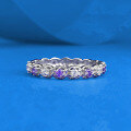 wholesale S925 Silver Jewelry New Style Zircon White Purple Full Diamond European and American Fashion Wholesale Ring with High-End Feel-0-0